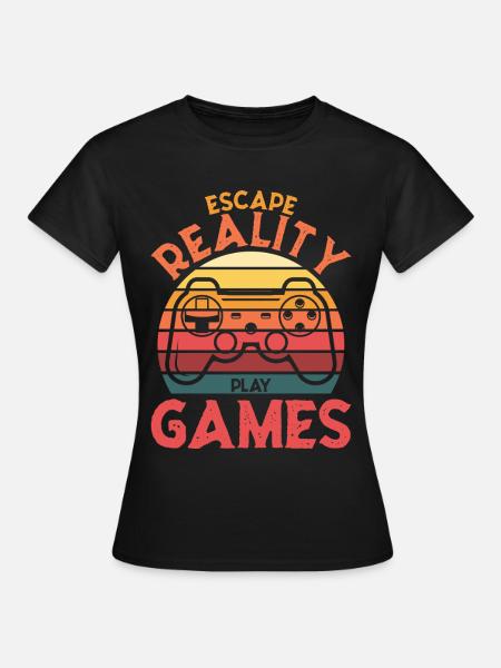 Escape Reality – Spiele & Play Retro Controller - Frauen T-Shirt - Schwarz