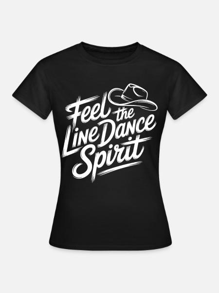 LineDance Spirit Motiv - Frauen T-Shirt - Schwarz