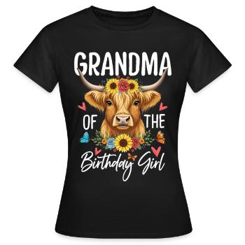 Grandma Of The Birthday Girl - Frauen T-Shirt - Schwarz - Vorne - AI Model Female 172 dark (172cm)