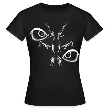 Nachtvogel Duo Leuchten (Umgekehrt) - Frauen T-Shirt - Schwarz - Vorne - AI Model Female 172 dark (172cm)