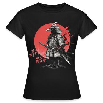 Corbeau Samouraï en armure - T-shirt Femme - noir - Devant - AI Model Female 172 dark (172cm)