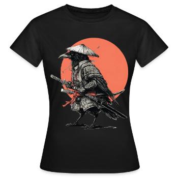 Armure de Samouraï Corbeau - T-shirt Femme - noir - Devant - AI Model Female 172 dark (172cm)