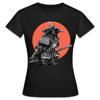 Corbeau Samouraï en armure - T-shirt Femme - noir - Devant - AI Model Female 172 dark (172cm)