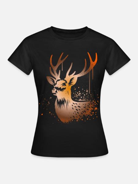Sikahirsch Sika Deer - Frauen T-Shirt - Schwarz