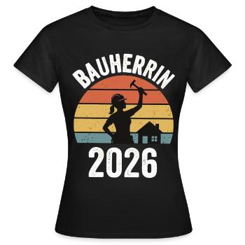 Constructeur 2026 Maison vintage rétro - T-shirt Femme - noir - Devant - AI Model Female 172 dark (172cm)