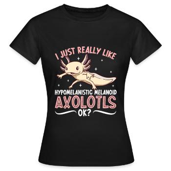 J’adore mon Axolotl Arlequin - T-shirt Femme - noir - Devant - AI Model Female 172 dark (172cm)