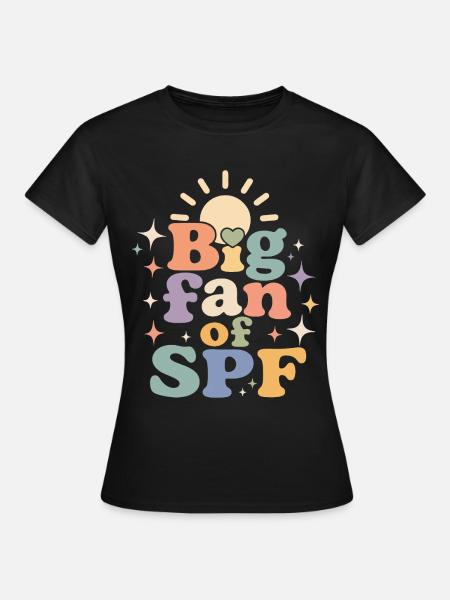 SPF Sonnenschutz Fan Sommer Sonne - Frauen T-Shirt - Schwarz