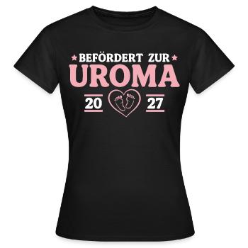 Babyparty Befördert zur Uroma 2027 - Frauen T-Shirt - Schwarz - Vorne - AI Model Female 172 dark (172cm)