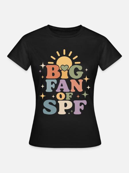 SPF Sonnenschutz Fan Sommer Sonne - Frauen T-Shirt - Schwarz