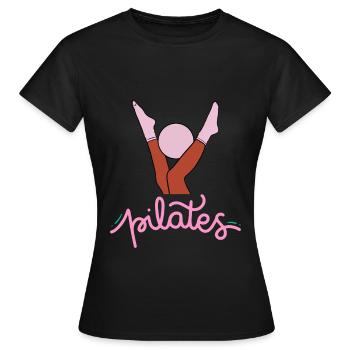 Pilates Élan Rose - Frauen T-Shirt - Schwarz - Vorne - AI Model Female 172 dark (172cm)