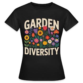 Diversité des jardins Diversité des fleurs - T-shirt Femme - noir - Devant - AI Model Female 172 dark (172cm)