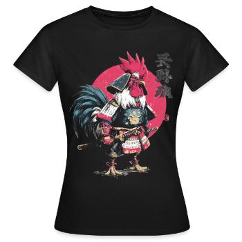 Armure samouraï coq - T-shirt Femme - noir - Devant - AI Model Female 172 dark (172cm)