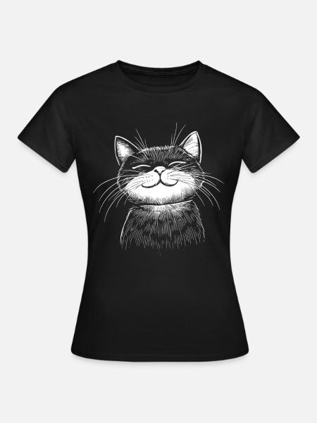 Katze Skizze - Frauen T-Shirt - Schwarz