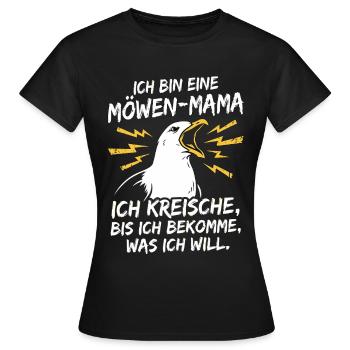 Möwenmama Ich kreische Lustig - Frauen T-Shirt - Schwarz - Vorne - AI Model Female 172 dark (172cm)