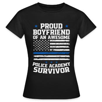 Stolzer Freund einer großartigen Polizeiakademie - Frauen T-Shirt - Schwarz - Vorne - AI Model Female 172 dark (172cm)