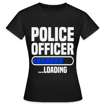  Police Officer loading Police School Grad Police - Women's T-Shirt - black - Front - AI Model Female 172 dark (172cm)