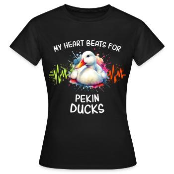 Lignée Cœur du Canard Lincé - T-shirt Femme - noir - Devant - AI Model Female 172 dark (172cm)