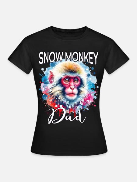 Schneeaffe Papa - Frauen T-Shirt - Schwarz