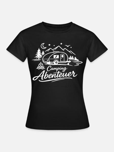 Camping Abenteuer - Frauen T-Shirt - Schwarz