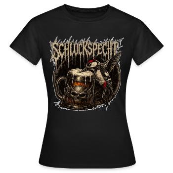 Schluckspecht - Frauen T-Shirt - Schwarz - Vorne - AI Model Female 172 dark (172cm)