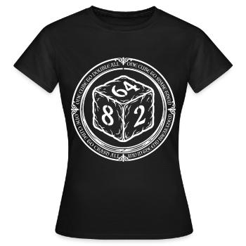 Backgammon | Herr des Würfels - On cube to double - Frauen T-Shirt - Schwarz - Vorne - AI Model Female 172 dark (172cm)