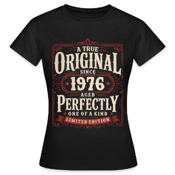 50. Geburtstag Geschenk Original Jahrgang 1976 - Frauen T-Shirt - Schwarz - Vorne - AI Model Female 172 dark (172cm)