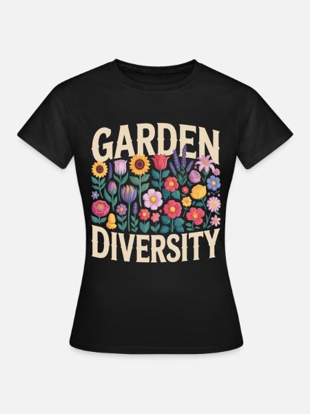 Garden Diversity Blumen Garten - Frauen T-Shirt - Schwarz