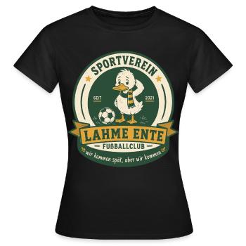 Lahme Ente Fußballclub - Frauen T-Shirt - Schwarz - Vorne - AI Model Female 172 dark (172cm)