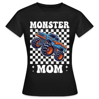 Monster Truck Mama im Checkered Stil - Frauen T-Shirt - Schwarz - Vorne - AI Model Female 172 dark (172cm)