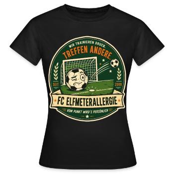 FC Elfmeterallergie - Frauen T-Shirt - Schwarz - Vorne - AI Model Female 172 dark (172cm)