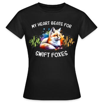 Swiftfuchs Herzlinie - Frauen T-Shirt - Schwarz - Vorne - AI Model Female 172 dark (172cm)
