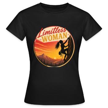 Femme sans limites – Escalade sans limites - T-shirt Femme - noir - Devant - AI Model Female 172 dark (172cm)