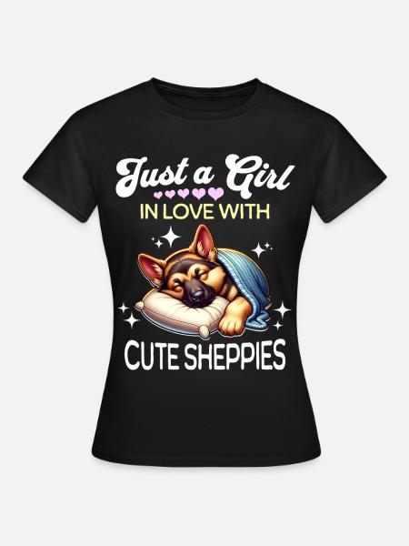 Deutscher Schäferhund Mädchen - Frauen T-Shirt - Schwarz