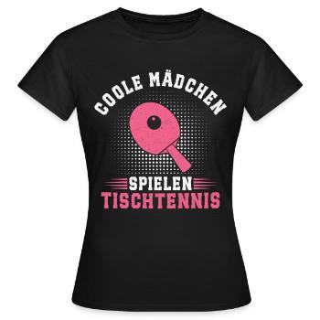 Coole Mädchen spielen Tischtennis  - Frauen T-Shirt - Schwarz - Vorne - AI Model Female 172 dark (172cm)