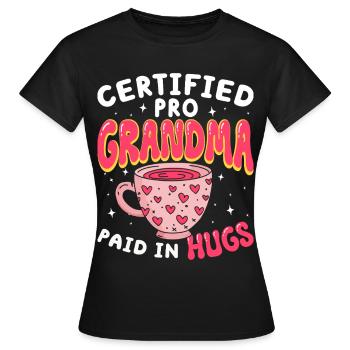 Grand-mère Grand-mère Professionnelle Certifiée - T-shirt Femme - noir - Devant - AI Model Female 172 dark (172cm)