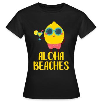 Aloha Beaches Coole Zitrone Badeurlaub Sommermotiv - Frauen T-Shirt - Schwarz - Vorne - AI Model Female 172 dark (172cm)