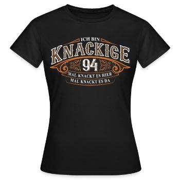 94. Geburtstag Ich Bin Knackige 94 - Frauen T-Shirt - Schwarz - Vorne - AI Model Female 172 dark (172cm)