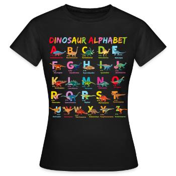 Alphabet Dinosaur Alphabet Child - Women's T-Shirt - black - Front - AI Model Female 172 dark (172cm)
