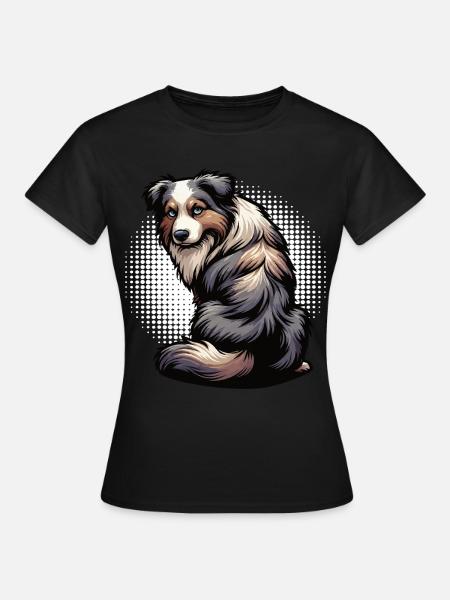 Australian Shepherd Aussie Aussiebesitzer Aussies - Frauen T-Shirt - Schwarz