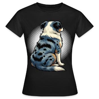 Australian Shepherd Aussie Aussiebesitzer Aussies - Frauen T-Shirt - Schwarz - Vorne - AI Model Female 172 dark (172cm)
