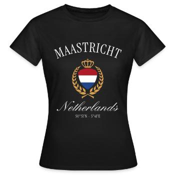 Couronne des armoiries de Maastricht – Design de voyage aux Pays-Bas - T-shirt Femme - noir - Devant - AI Model Female 172 dark (172cm)