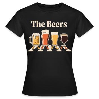Cadeau de chemise bière avec verres pour les amateurs de pub - T-shirt Femme - noir - Devant - AI Model Female 172 dark (172cm)