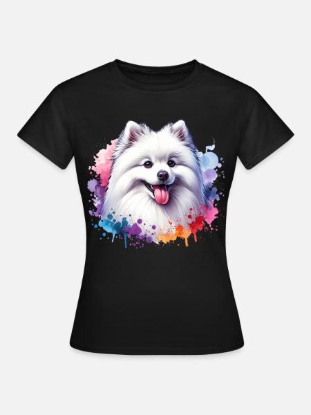 Spitz Zwergspitz Motiv - Frauen T-Shirt - Schwarz