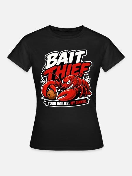 Köderdieb – lustiges Karpfenfischen-Design - Frauen T-Shirt - Schwarz