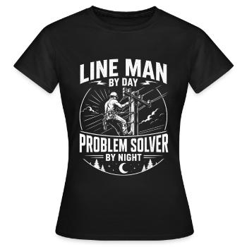 Motif de technicien câble électrique - T-shirt Femme - noir - Devant - AI Model Female 172 dark (172cm)