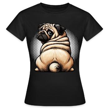 Pug Pugs Pug Owner Pug Lover Pug Holder - Women's T-Shirt - black - Front - AI Model Female 172 dark (172cm)