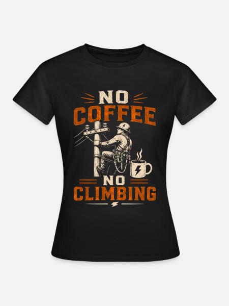 Lineman Kaffee Stromleitung Elektriker - Frauen T-Shirt - Schwarz