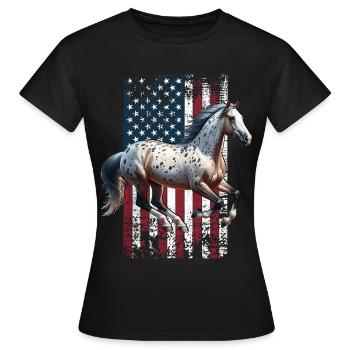 Appaloosa US Appaloosa - Frauen T-Shirt - Schwarz - Vorne - AI Model Female 172 dark (172cm)