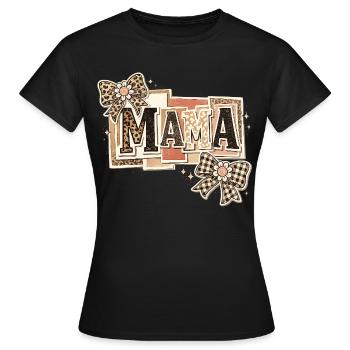Mama Leopard und Bögen | Muttertagsgeschenk - Frauen T-Shirt - Schwarz - Vorne - AI Model Female 172 dark (172cm)
