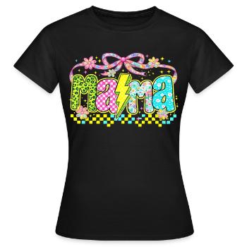Mama Retro Flashy | Style Néon Fête des Mères - T-shirt Femme - noir - Devant - AI Model Female 172 dark (172cm)